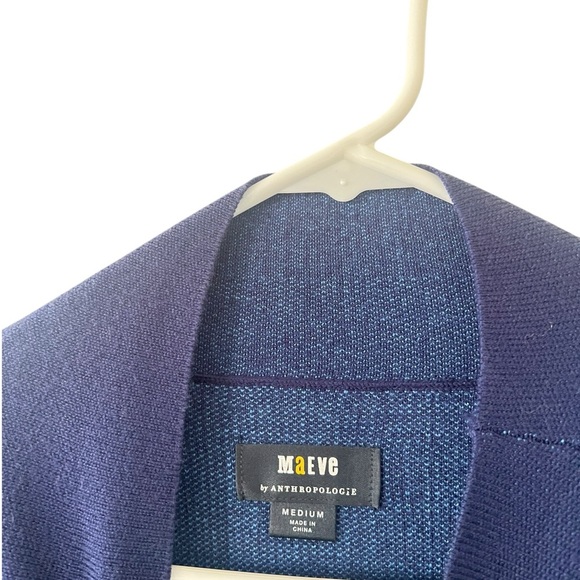 Anthropologie Maeve Carys Blue Striped Mockneck - Picture 5 of 7